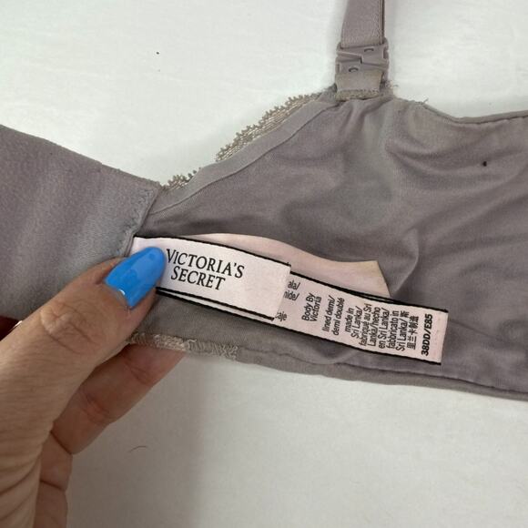 Victorias Secret Lined Demi Underwire Bra Convertible Lightly Lined Gray 38DD - Picture 6 of 7